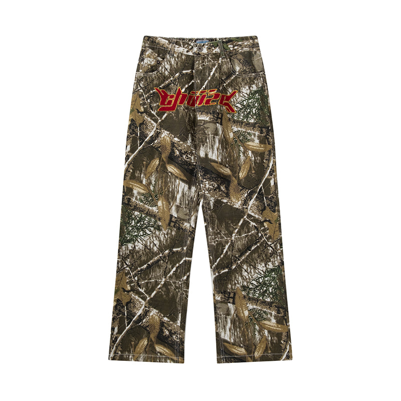 Men's Camo Cargo Pant With Red Stitching