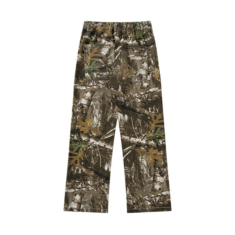 Men's Camo Cargo Pant With Red Stitching