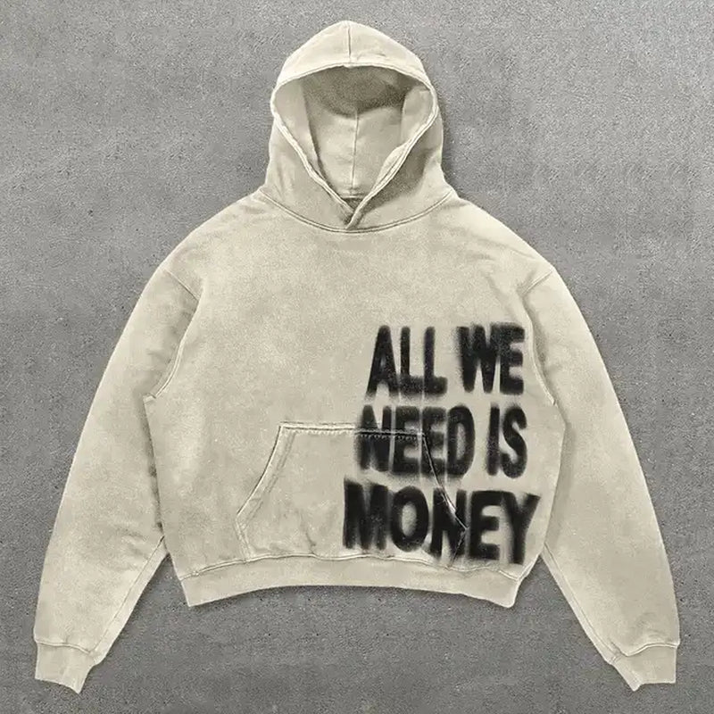 ALL WE NEED IS LOVE/MONEY Oversized Unisex Hoodie