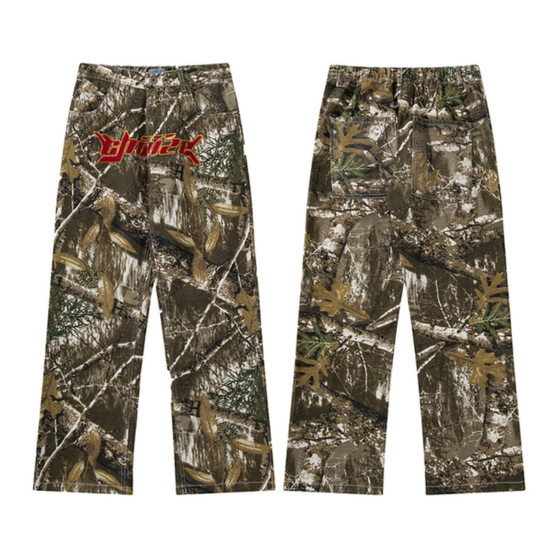 Men's Camo Cargo Pant With Red Stitching