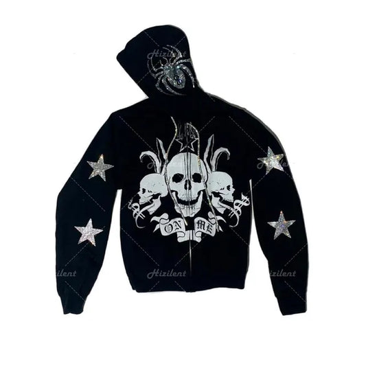 Women Rhinestone Oversized Hoodie